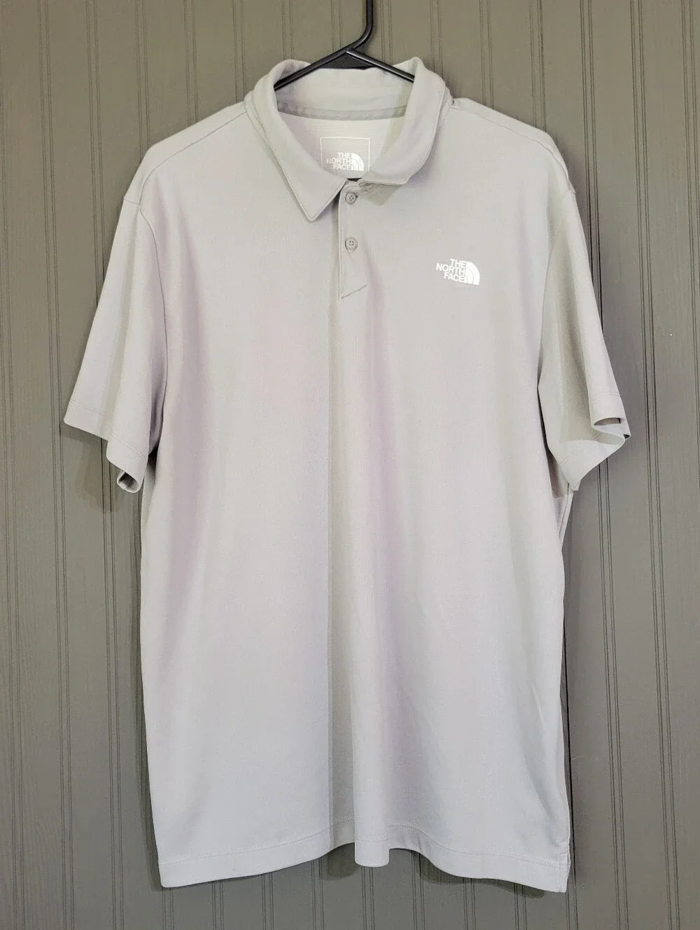 The North Face Wander Short Sleeve Polo Shirt FlashDry Wicking Gray Men's XL